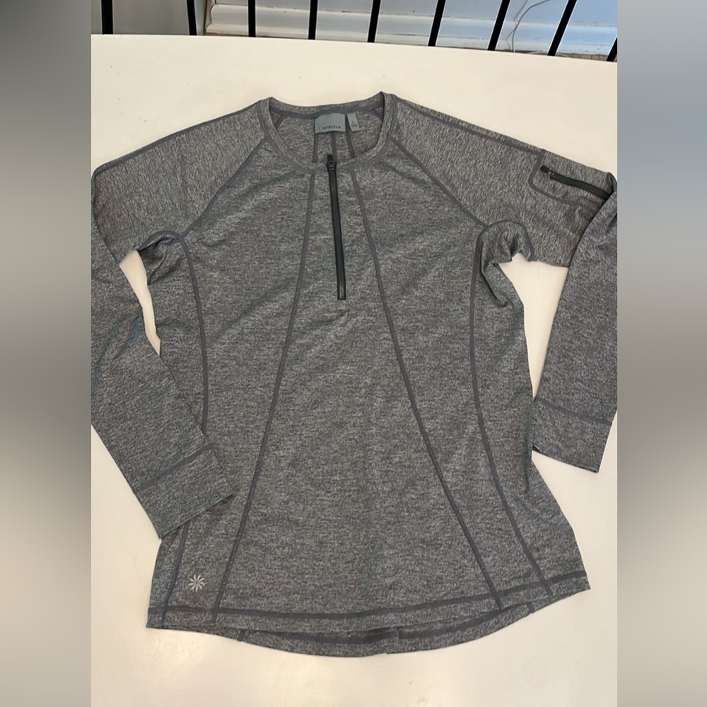 ATHLETA Women’s Swim Rashguard Grey Marl Size L